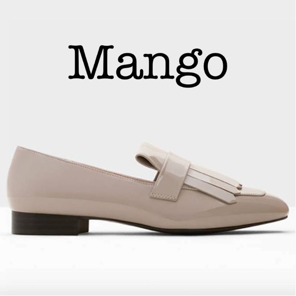 Mango Fringe Gray Patent Leather Loafers Size 38 - Picture 1 of 14